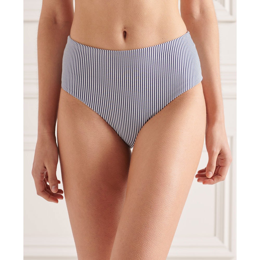 superdry high waist brief bikini bottom bleu l femme