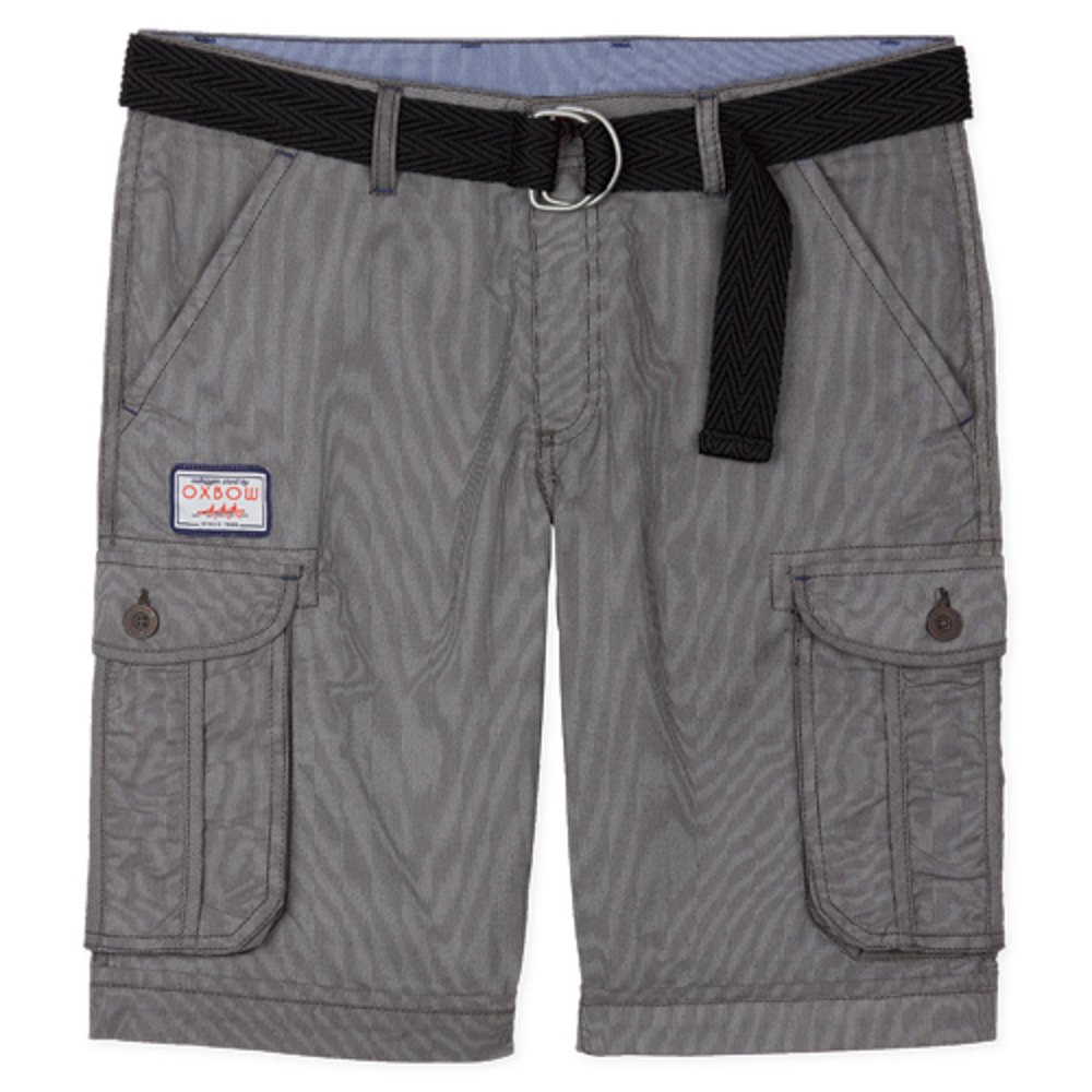 oxbow orpek striped bermudas with belt shorts gris 28 homme