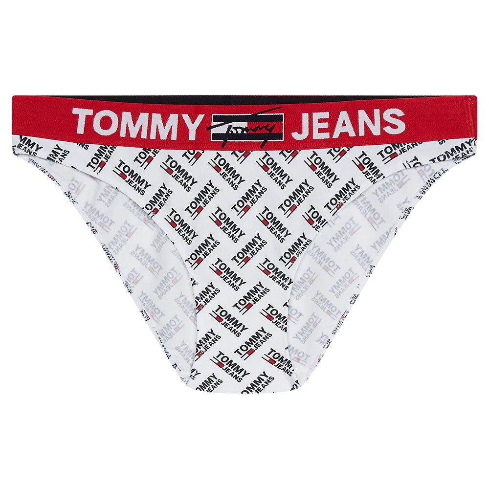 tommy jeans allover logo print panties blanc xs femme
