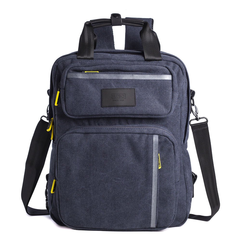 munich square patch backpack bleu