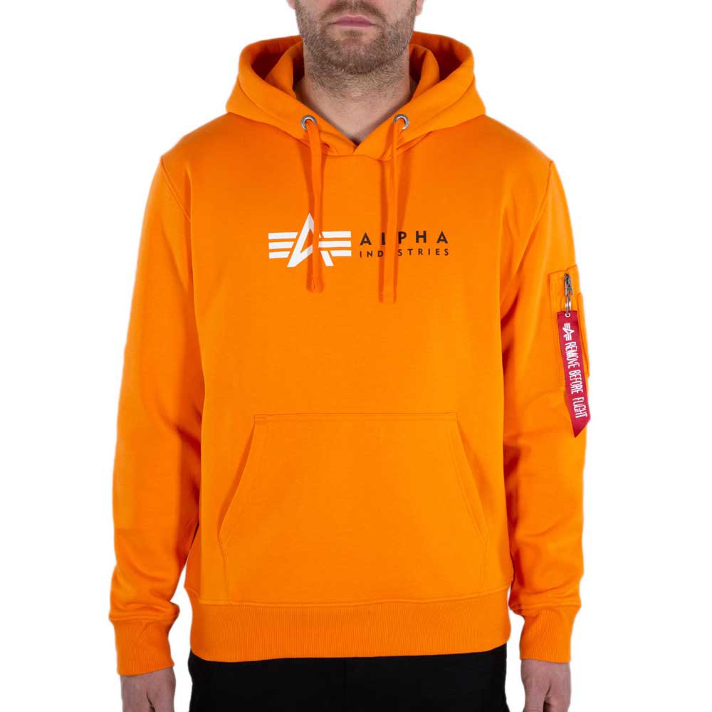 alpha industries label sweater orange s homme