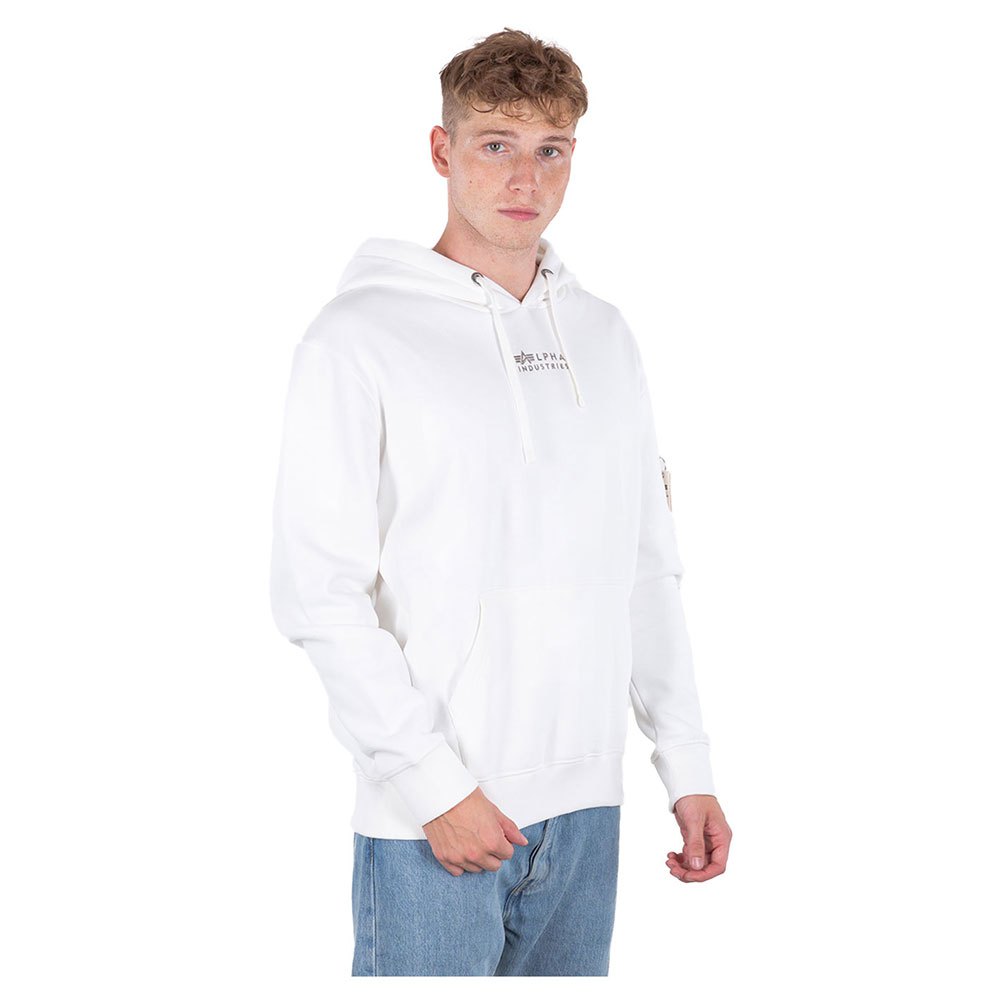 alpha industries organics emb sweater blanc xs homme