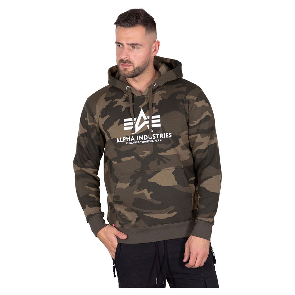 alpha industries basic camo hoodie vert 4xl homme