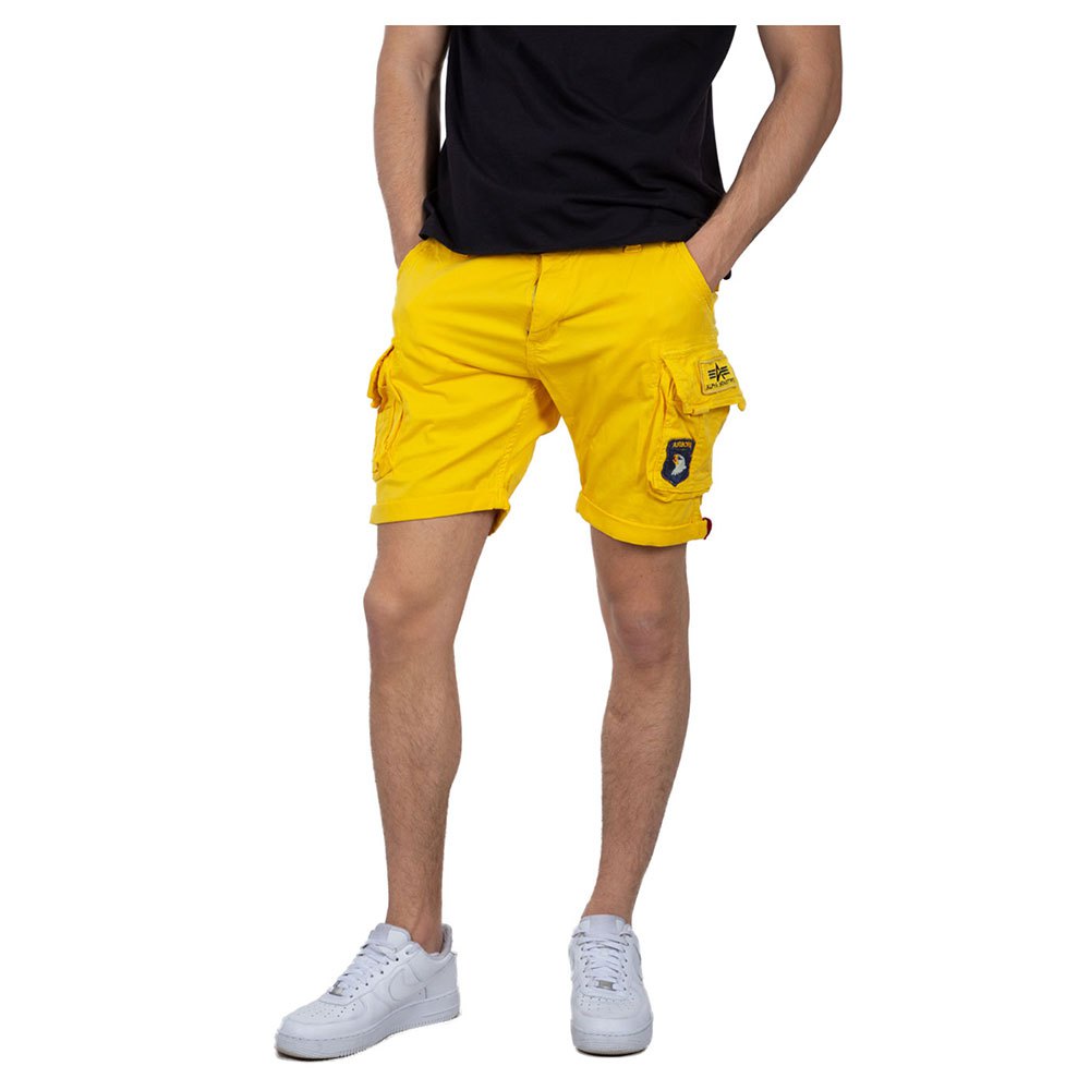 alpha industries crew patch shorts jaune 30 homme