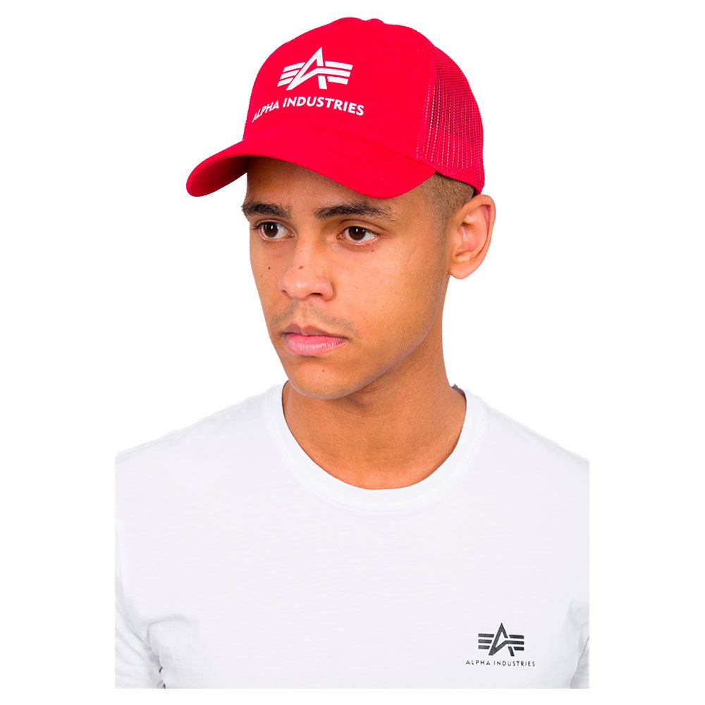 alpha industries basic trucker cap rouge  homme