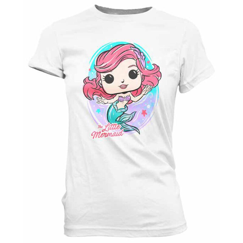 funko disney ariel underwater princess short sleeve t-shirt blanc xl garçon