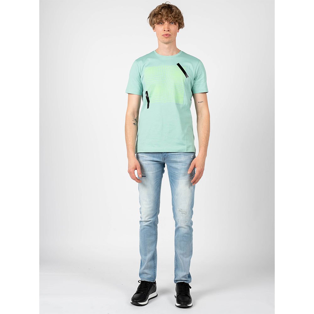 antony morato regular-fit in 100% cotton with neon print short sleeve t-shirt vert 2xl homme