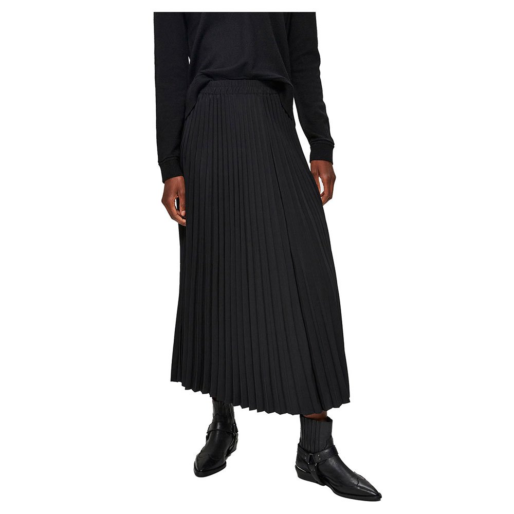 selected alexis mid waist midi skirt noir 34 femme
