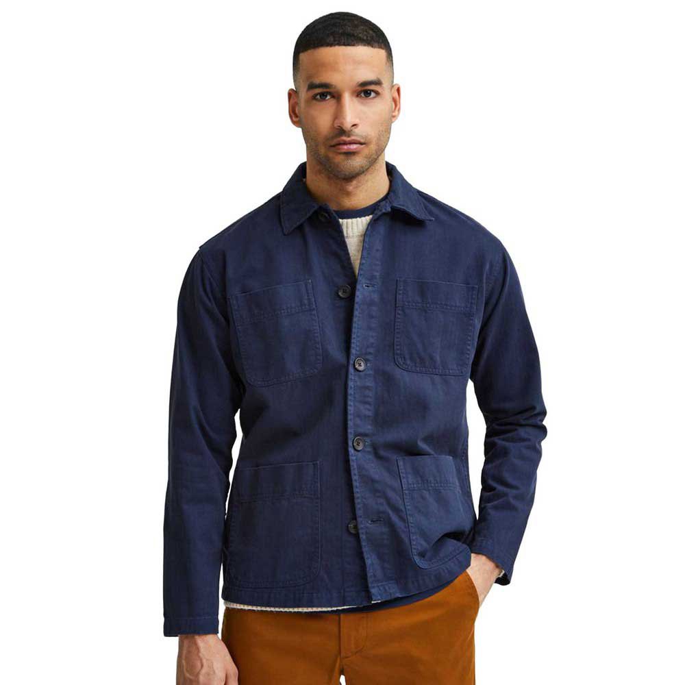 selected long sleeve loose tony overshirt bleu 2xl homme