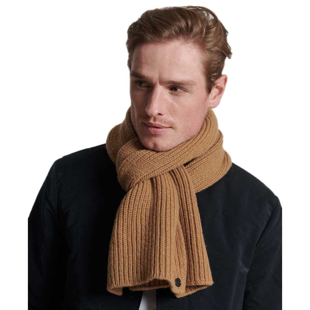 superdry studios premium ribbed scarf marron  homme