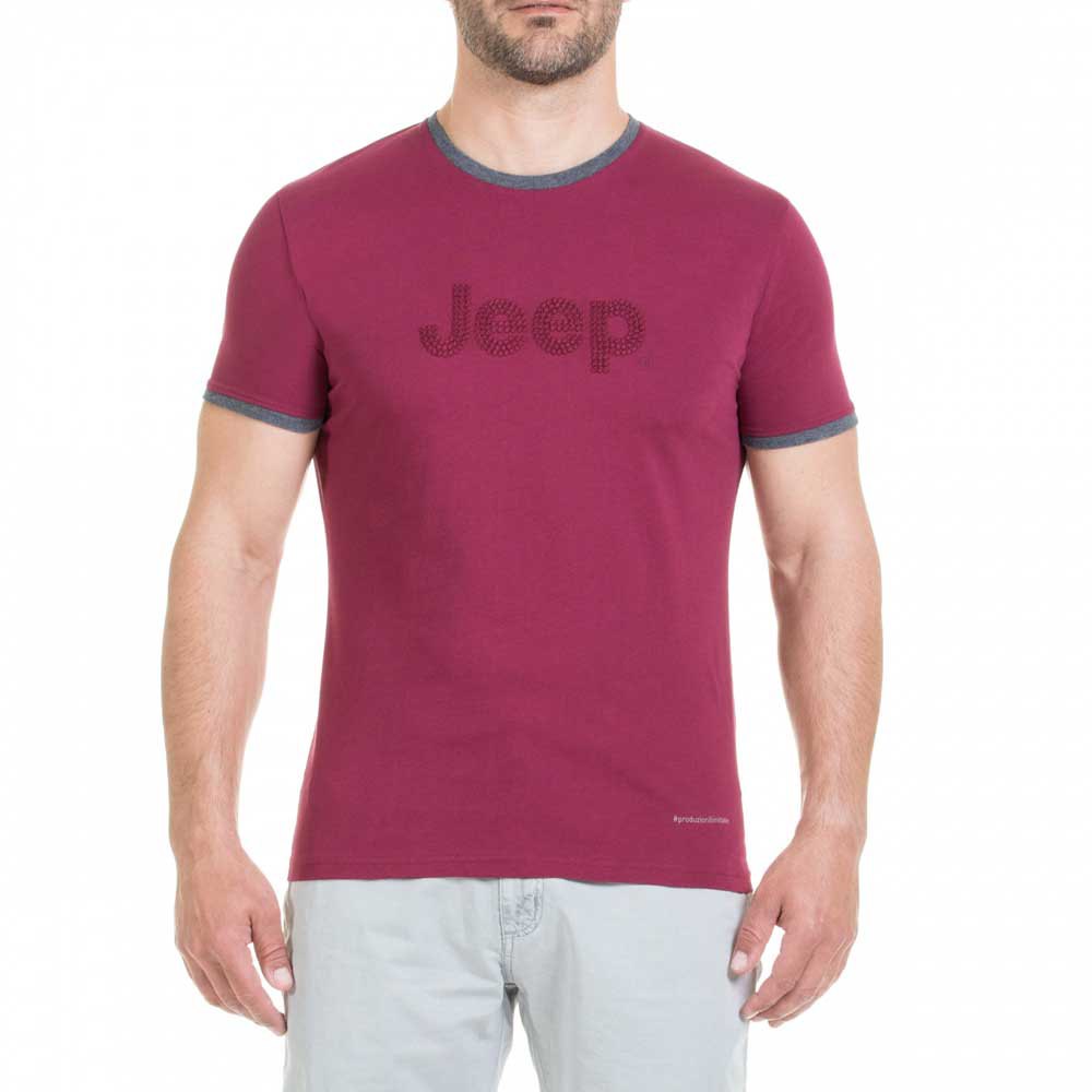 jeep o100795r077 short sleeve t-shirt rouge m homme