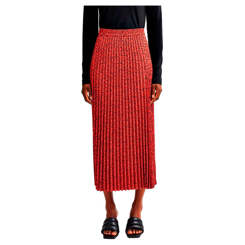 selected alexis aop midi mid waist skirt rouge 40 femme