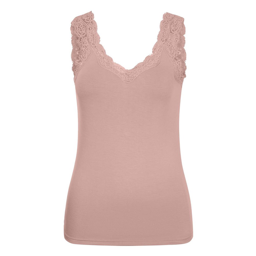 pieces barbera lace sleeveless t-shirt rose xs femme