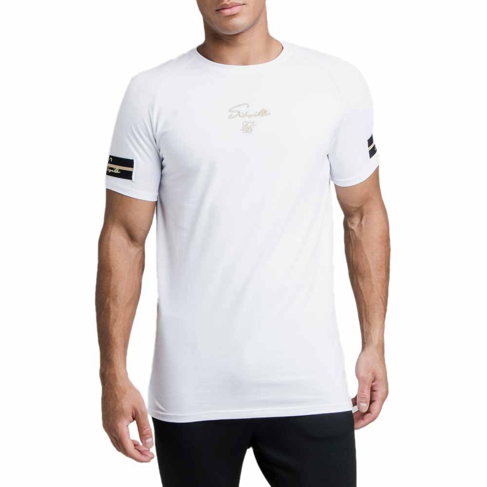 siksilk exposed tape raglan gym short sleeve t-shirt blanc m homme