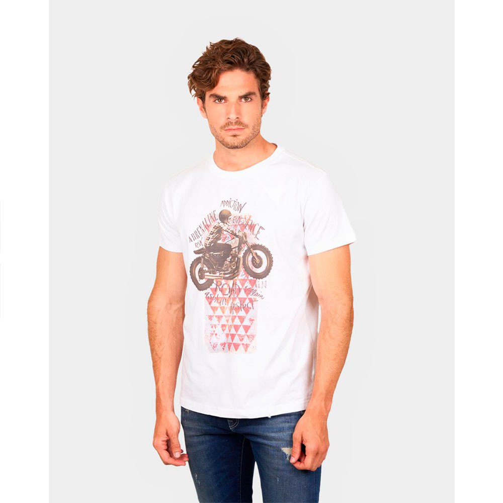skull rider road addiction short sleeve t-shirt blanc 2xl homme