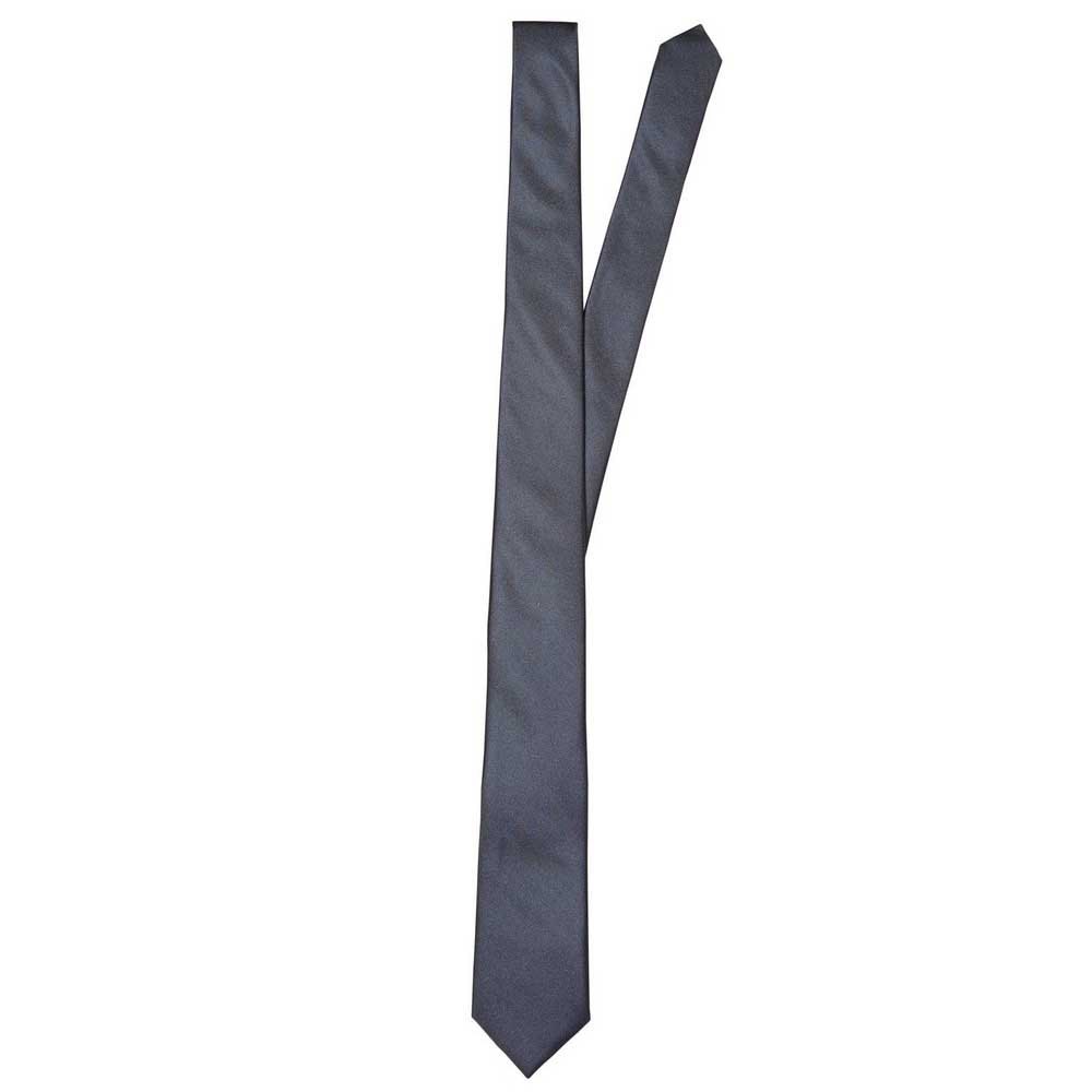selected new plain tie 7 cm gris  homme