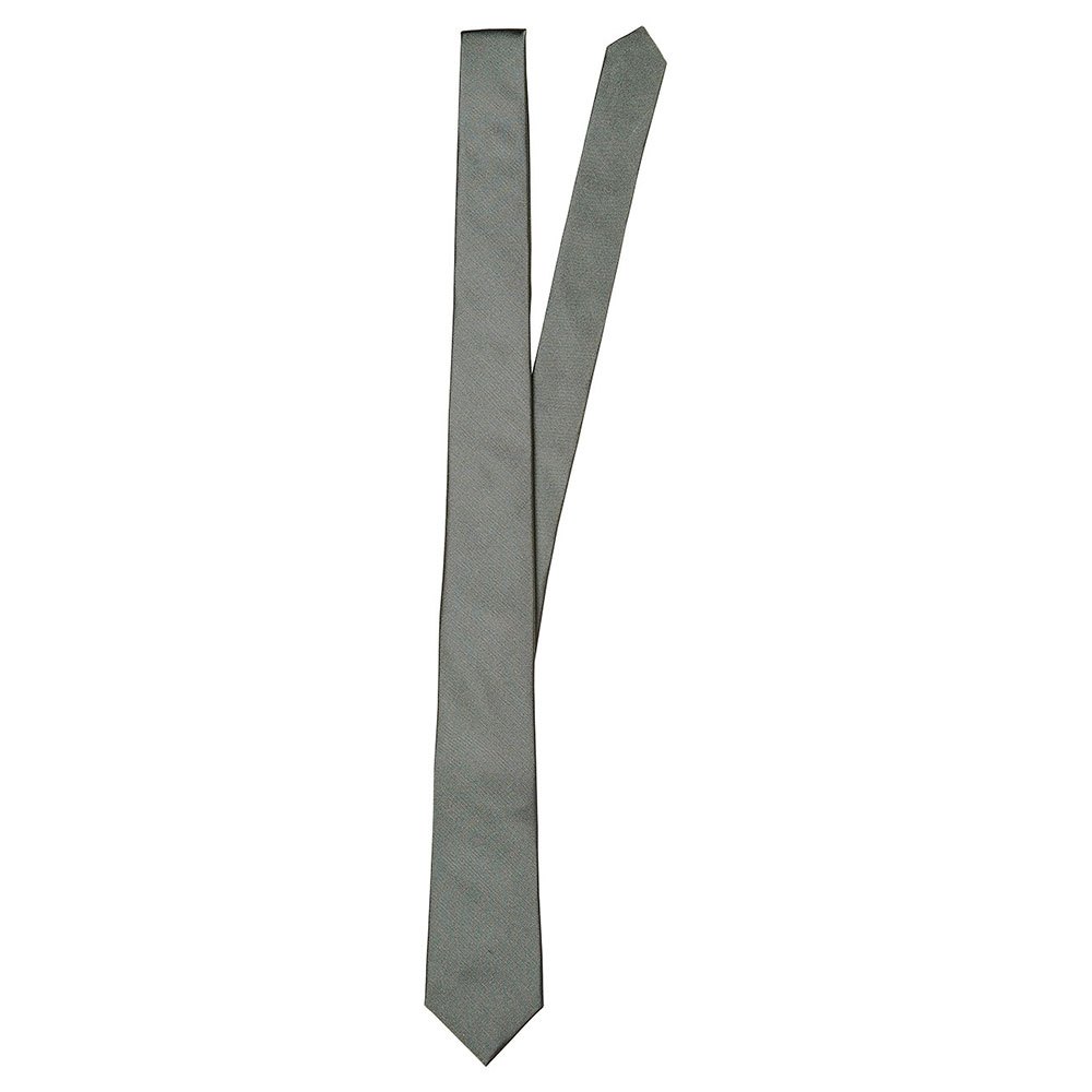 selected new plain tie 7 cm gris  homme