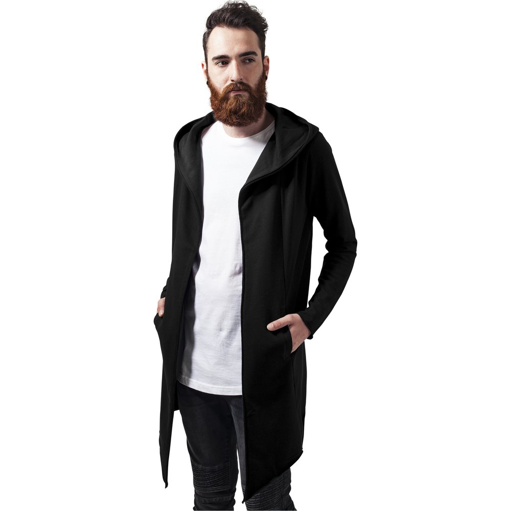 urban classics long hooded cardigan jacket noir xl homme