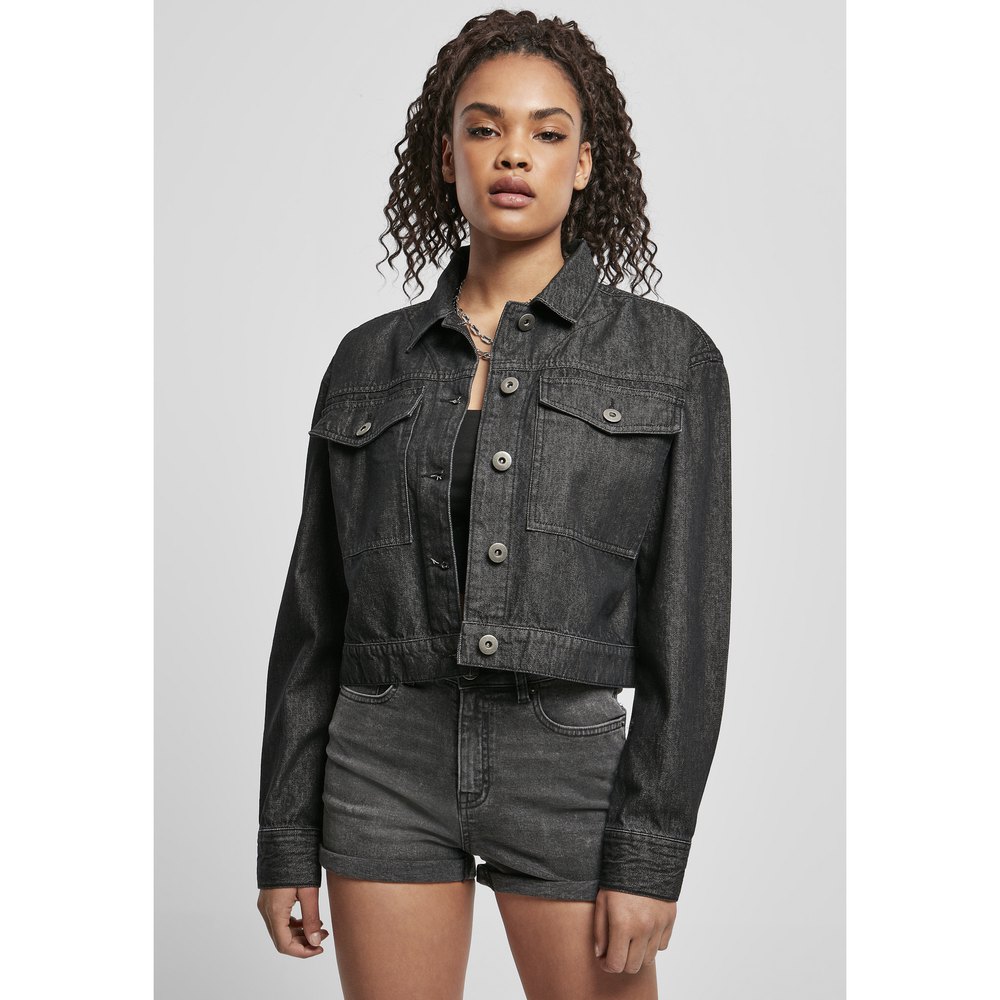 urban classics denim jacket short oversized gris 5xl femme