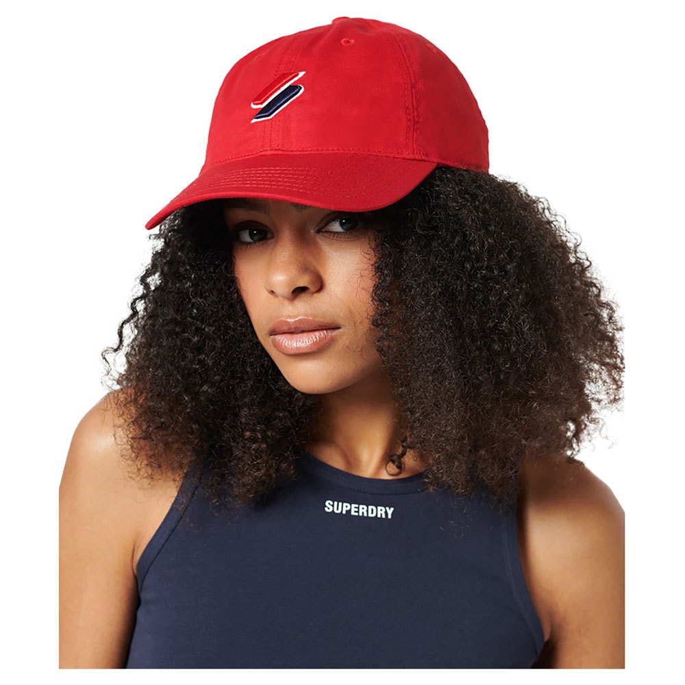 superdry code essential baseball cap rouge  homme
