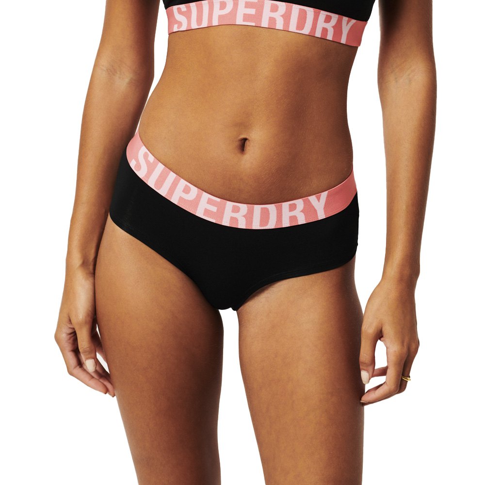 superdry large logo hipster brief noir l femme