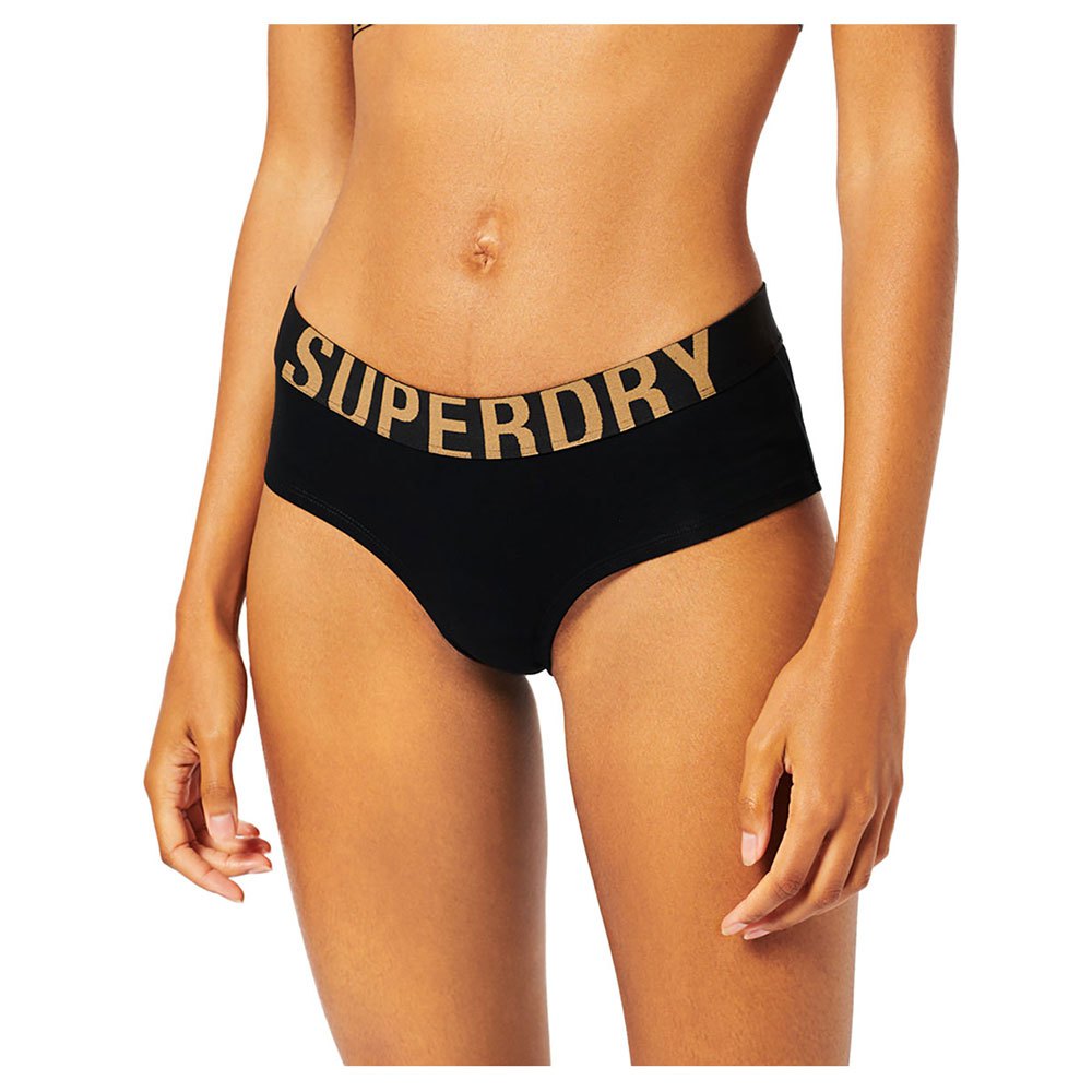 superdry large logo hipster brief noir xs femme