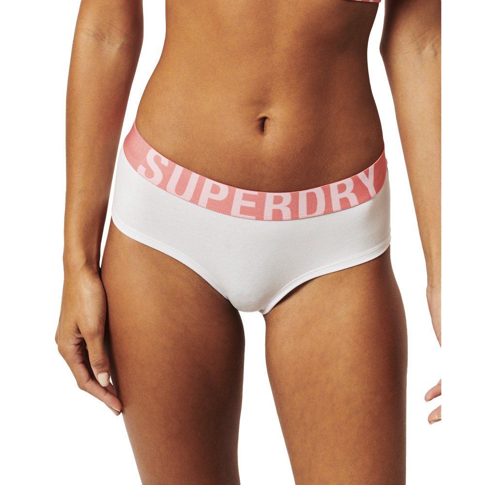 superdry large logo hipster brief blanc l femme