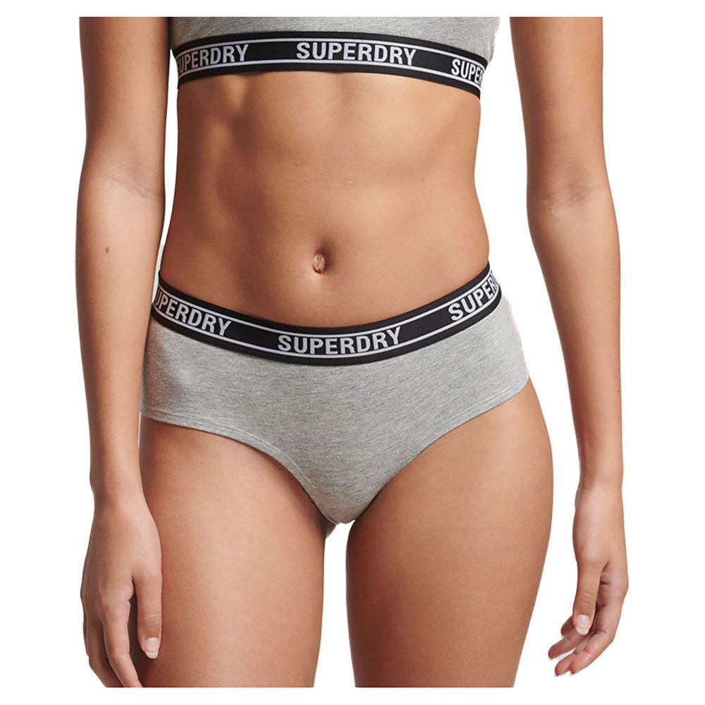 superdry multi logo hipster panties gris l femme