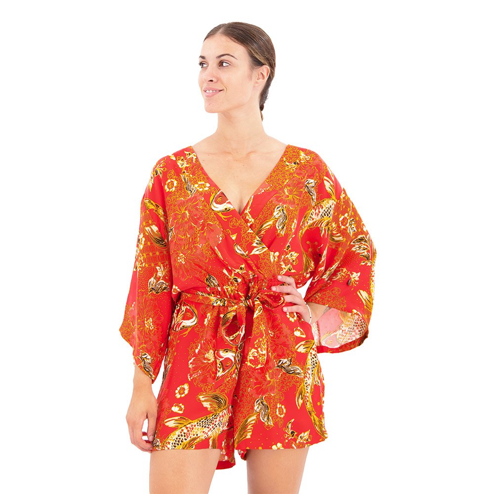 superdry vintage kimono playsuit orange s femme