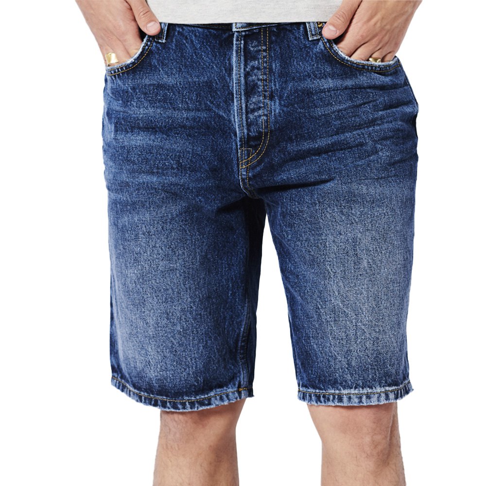 superdry vintage straight shorts bleu 34 homme