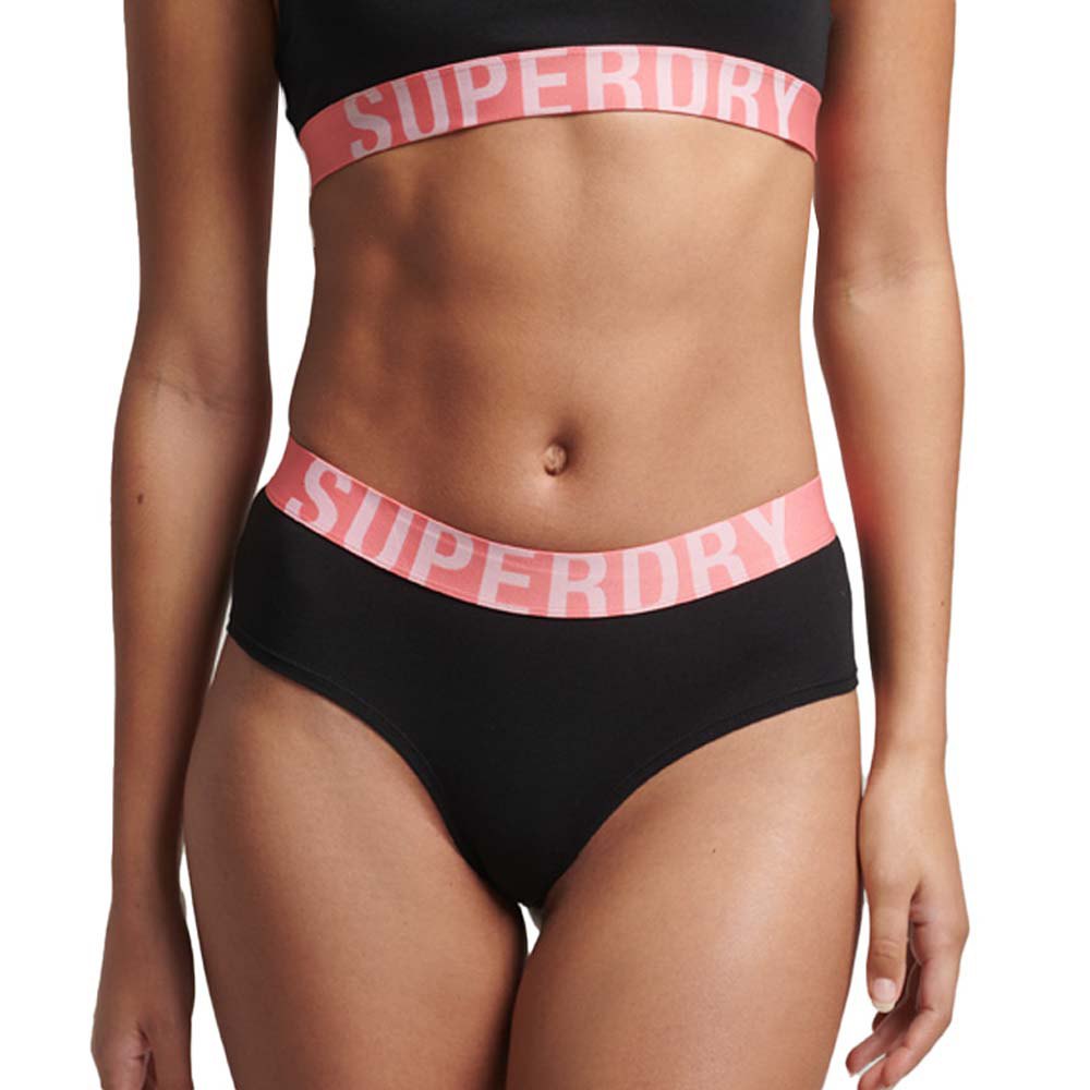 superdry large logo hipster nh panties noir s femme