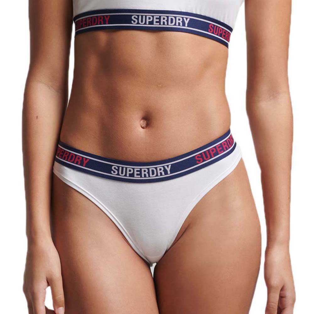 superdry multi logo nh bikini bottom blanc 2xs femme