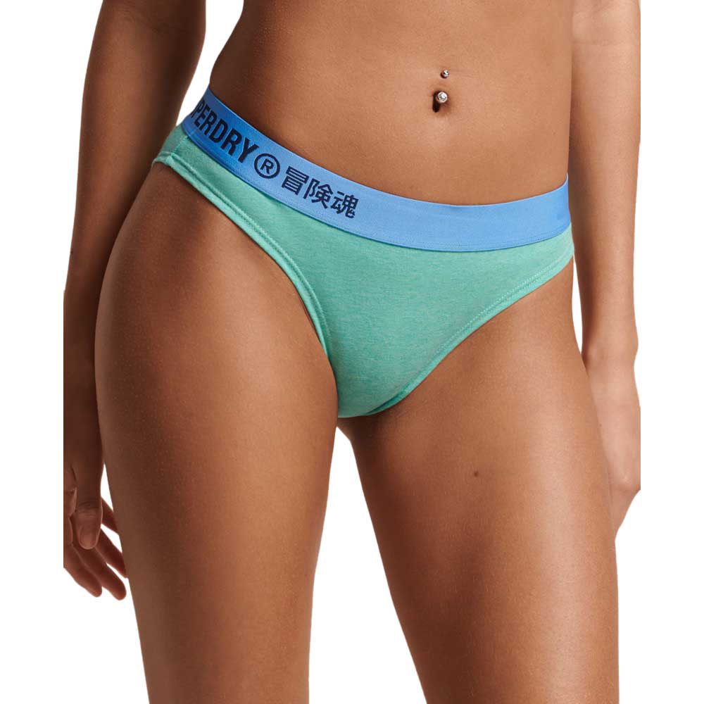 superdry offset logo nh bikini bottom bleu 2xs femme