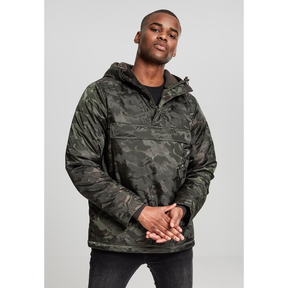 urban classics windproof padded pullover over vert l homme