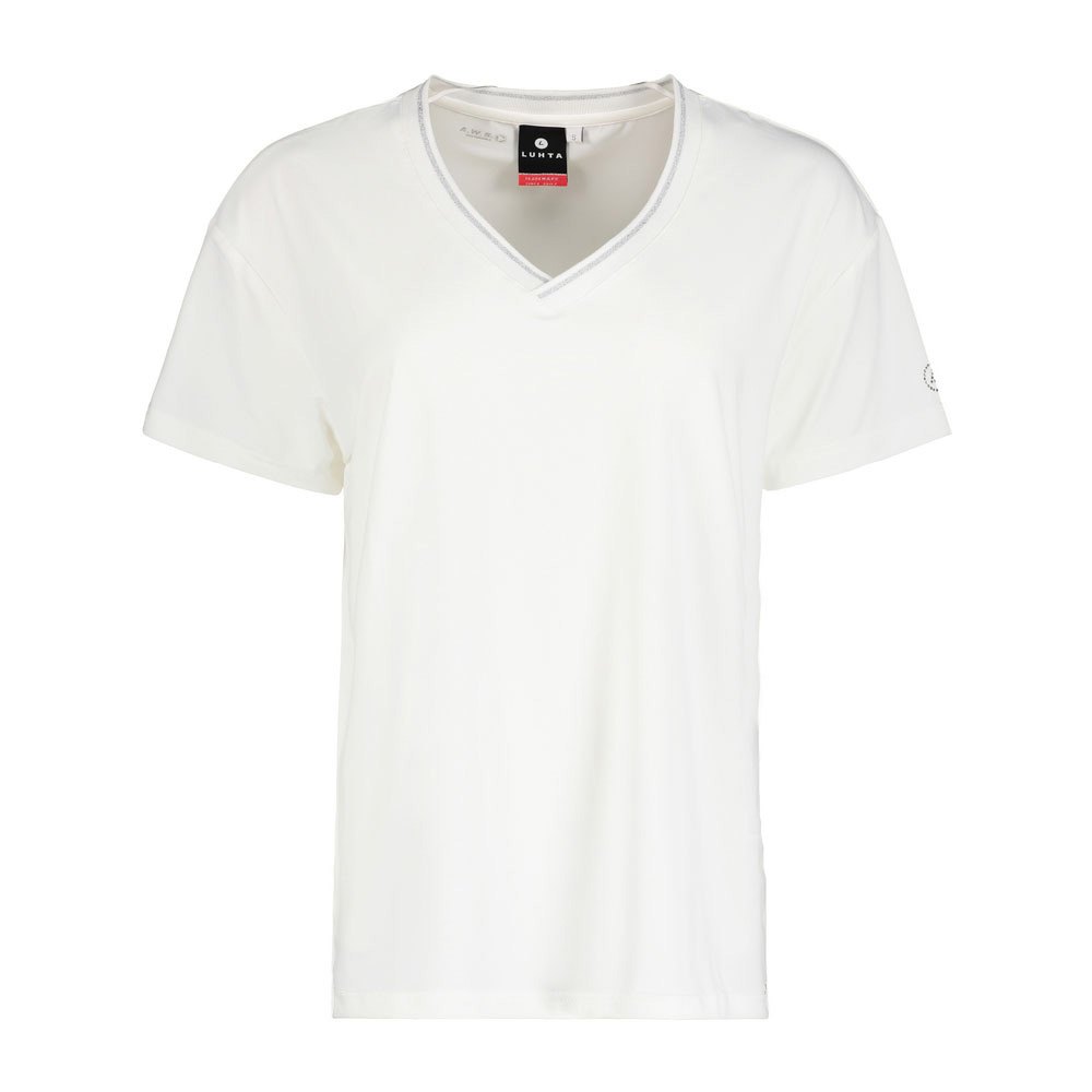 luhta hinkabole short sleeve v neck t-shirt blanc l femme