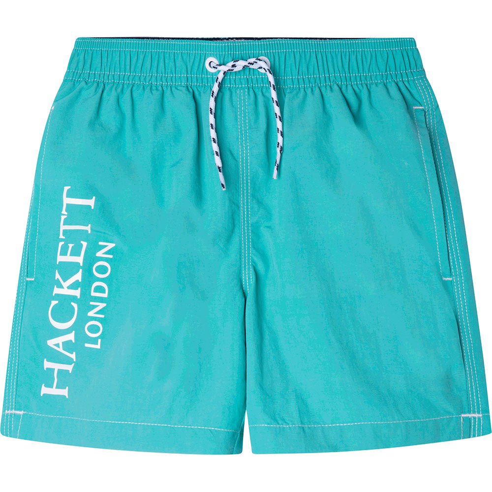hackett branded solid swimming shorts bleu 11 years garçon