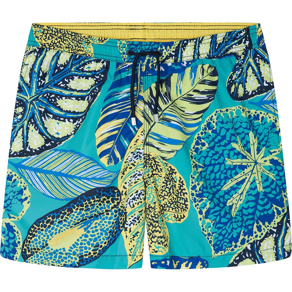 hackett large leaves swimming shorts bleu xl homme