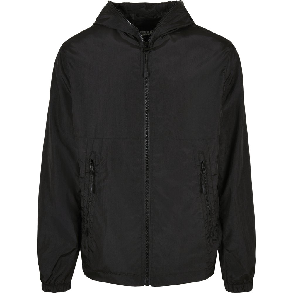 urban classics jacket full zip nylon crepe noir m homme