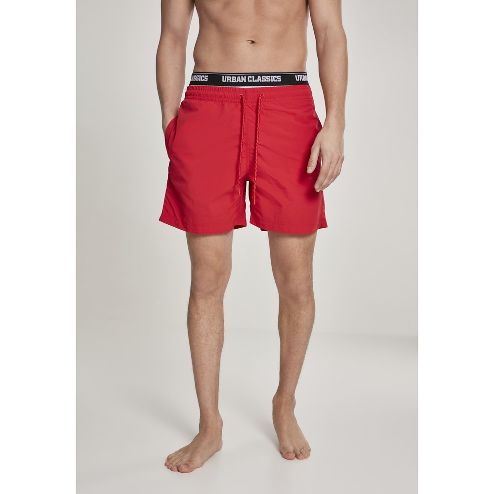 urban classics two in one swim shorts rouge m homme