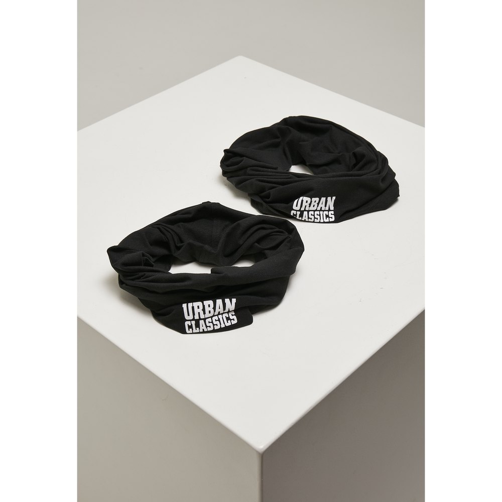 urban classics set of 2 scarves logo tube noir  homme