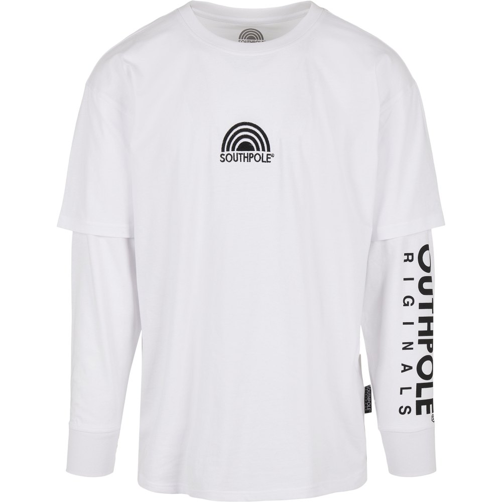 southpole t-shirt basic double manches blanc l homme
