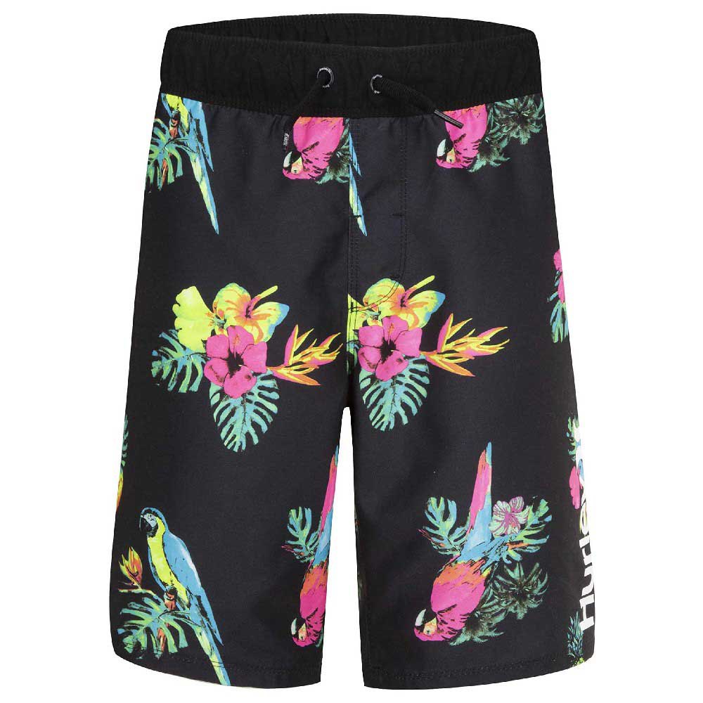 hurley parrot floral pull on kids swimming shorts noir 5 years garçon