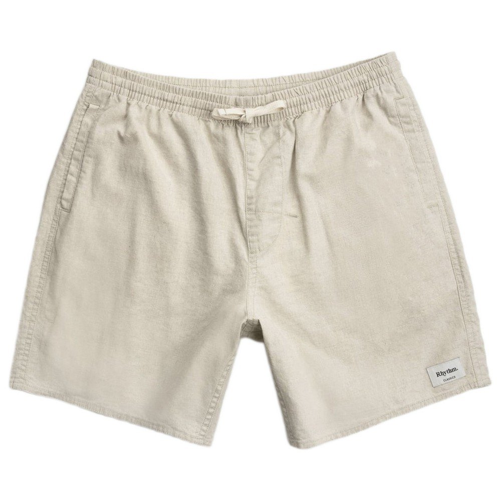 rhythm classic linen jam shorts beige 34 homme