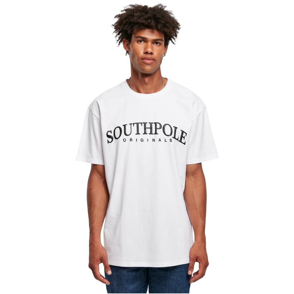 southpole puffer print short sleeve round neck t-shirt blanc s homme