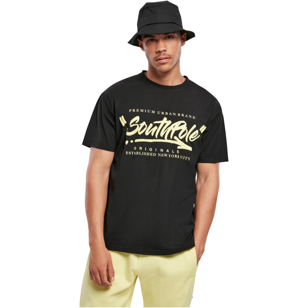 southpole short sleeve round neck t-shirt noir 2xl homme