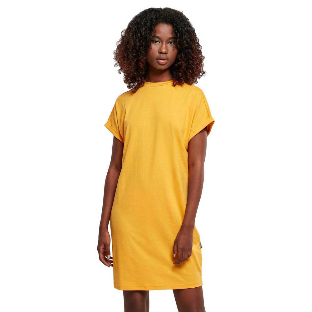 urban classics rainbow short sleeve short dress jaune xs femme