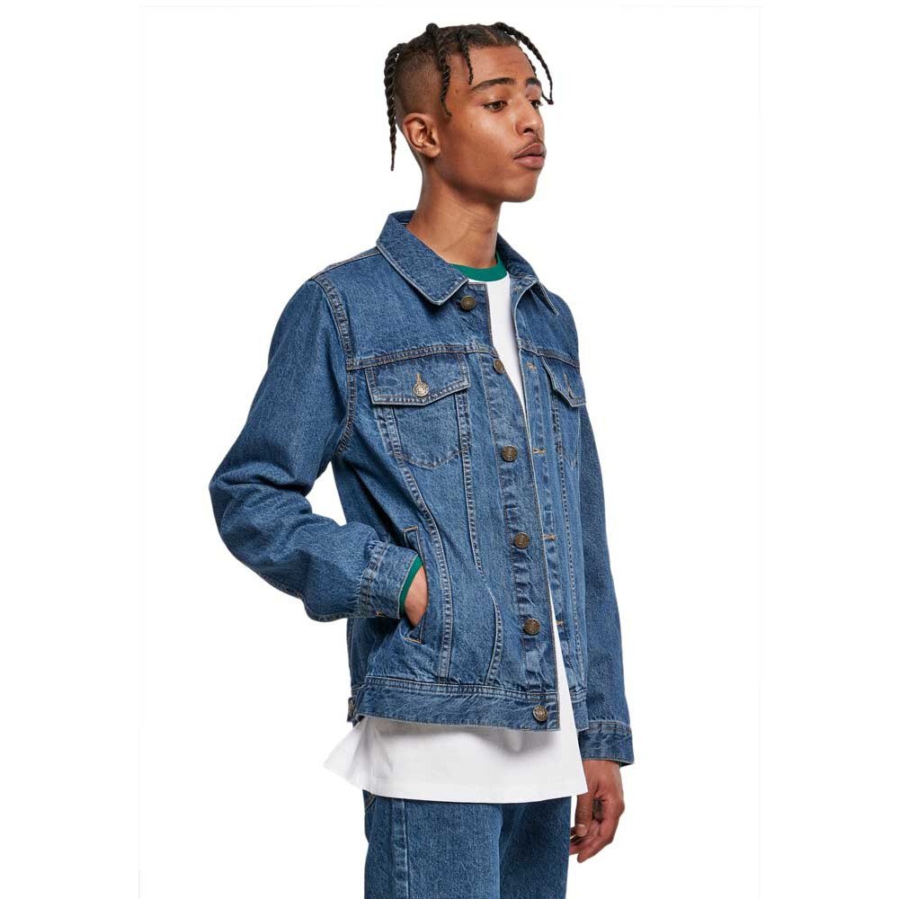 urban classics organic basic denim jacket bleu m homme