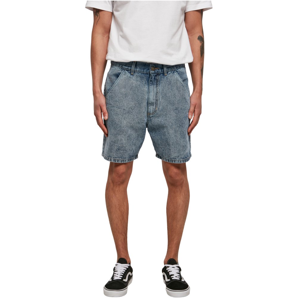 urban classics organic mid waist denim shorts gris 44 homme