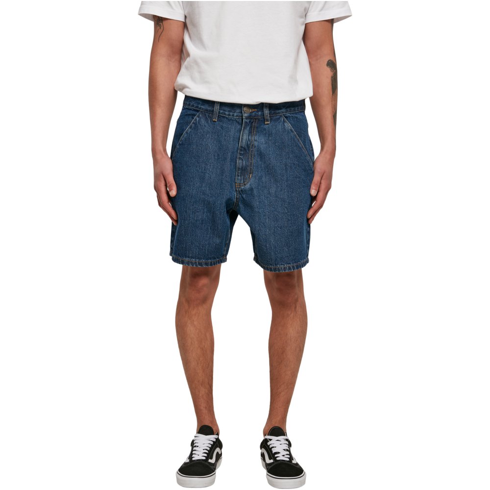 urban classics organic mid waist denim shorts bleu 36 homme