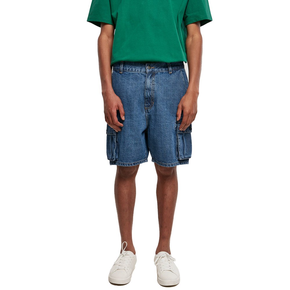 urban classics organic denim cargo shorts bleu 36 homme
